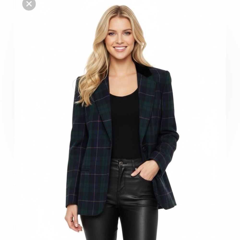 SAG HARBOR vintage plaid wool blazer size 6